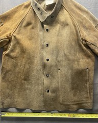 Vintage Weldmark Cowhide Leather Welding Jacket Brown Size L Back Buckle