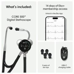 Eko CORE 500™ Digital Stethoscope — 40x Amplification, Active Noise Champagne