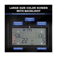 Digital Manifold Gauge, HVAC Refrigerants Digital AC Gauges Set with 2 Thermo…