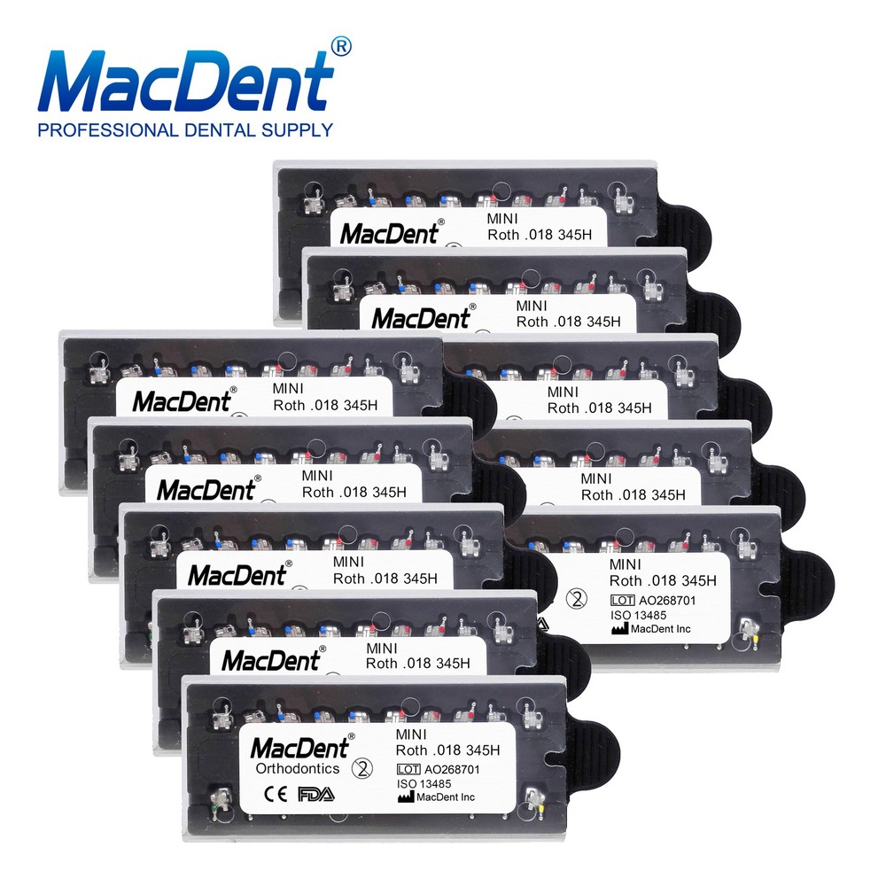 10X Dental Orthodontic Monoblock Bracket Braces Mini Roth/MBT 018/022 MacDent