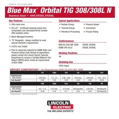 Lincoln Electric Blue Max 308L N .035 Stainless Steel TIG Welding Wire 10 lb