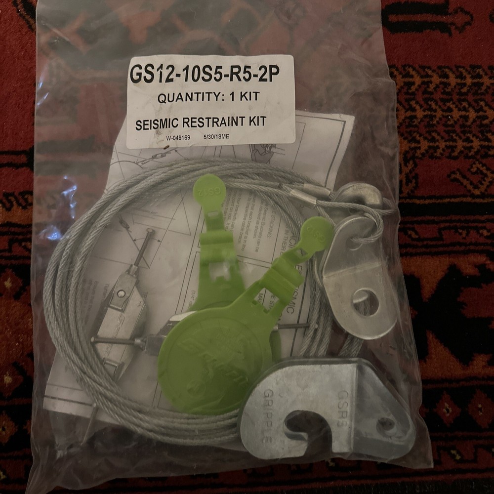 Gripple GS12-10S5-R5-2P Seismic Restraint Kit, It Includes 2-10’x1/8”Cable