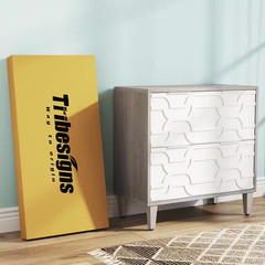 Cindy 2-Drawer White Gray Wood 31.5 In. W Lateral File Cabinet A4/Letter/Legal S