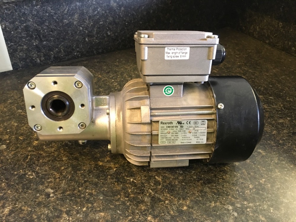Rexroth AC Gear Motor 3 842 547 476, 0.22kW, 1680RPM 220/400VAC 20:1, 3842527868