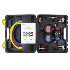 Elitech HVAC Manifold Gauge DMG-3 Refrigerant Pressure Gauge Set 2 Way w/Hoses