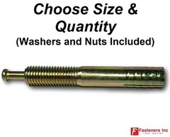Strike Pin Nail Concrete Expansion Wedge Anchors Yellow Zinc Plated Choose Size
