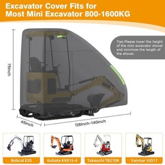 210D Oxford Fabric Mini Excavator Cover Waterproof For E20 (Black)