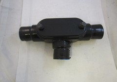 A5 Ocal T67-G 2” PVC Coated Conduit Body Form 7 T-Style w/ Cover – New