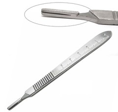 100 Pcs #10 Scalpel Blades + Handle #3 Suitable for Dermaplaning Surgical Dental