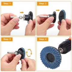 20 x 2″ Zirconia Roll Lock Flap Sanding Disc 40 60 80 120 Grit Die Grinder Drill