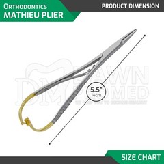 TC Tip Mathieu Ligature Elastic Placing Plier 5.5″ Orthodontic Inst German Grade