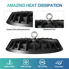 200W UFO LED High Bay Light – 10 Pack, Ideal for Factories/Gyms/Barns/Warehouses