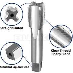 1 1/2″-12 UNF Thread Tap Right Hand, HSS 1-1/2 x 12 UNF Straight Fluted Tap