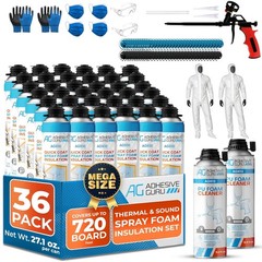 Adhesive Guru Quick Coat Closed Cell Spray Foam Insulation Kit(36×32.8oz-720