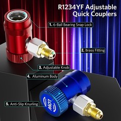 R1234yf Quick Couplers Set for AC Refrigerant Manifold Gauge Adapters