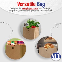 MT Products 10 lb Strong and Durable Brown Paper Bag/Paper Lunch Bag – 50 Pieces