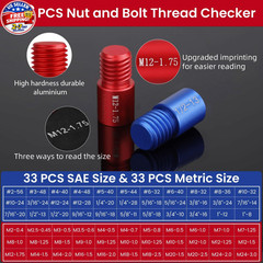 JoblikeBrez Thread Checker, 66pcs Nut and Bolt 66 Red