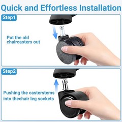 Office Chair Wheels Replacement 5 Pcs 2 Inch Office Chair Casters Heavy Duty