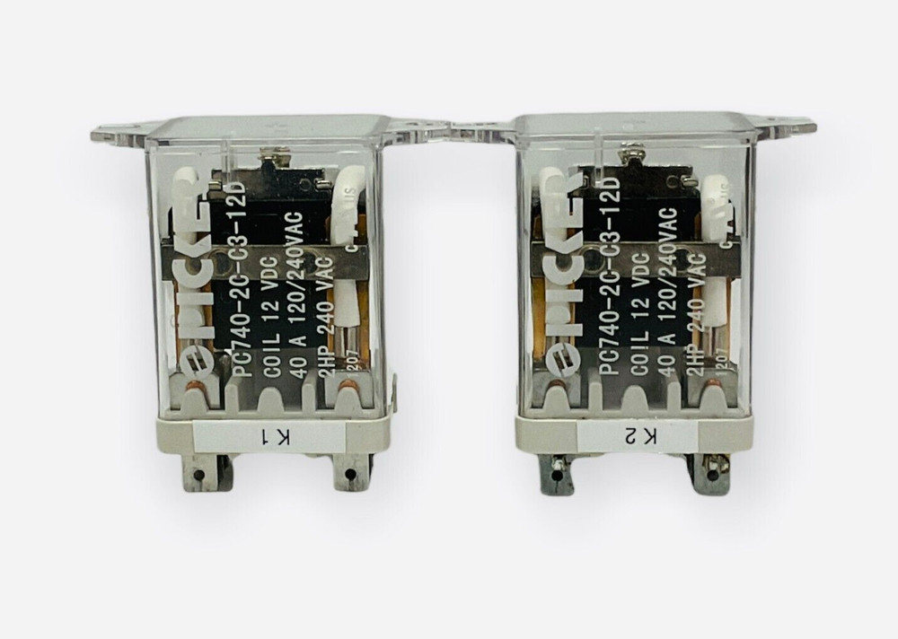 2 NEW PICKER PC740-2C-C3-12D 40-Amp Relays 2-HP 120/240VAC 12VDC Coil