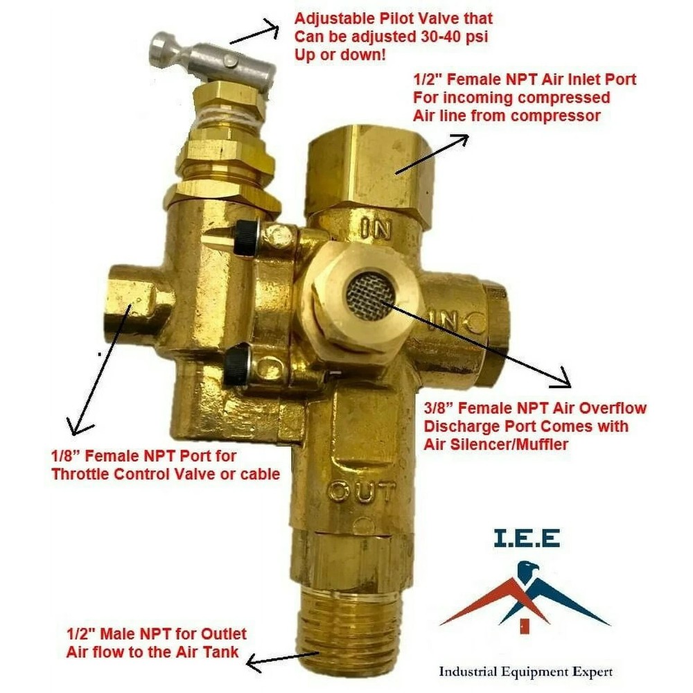 Air Compressor Pilot check valve unloader combination gas discharge 95-125 NG5