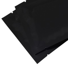 Flat Glossy Black Foil Open Top Mylar Bags Sample Pouches Variety Quantity Sizes