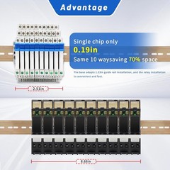 (10Pcs) 24V Relay Din Rail;Silm;Signal for PLC;24VDC and 24vdc/vac