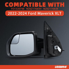 Side Mirror Assembly Compatible with 2022-2024 Ford Maverick XLT Left Driver Sid