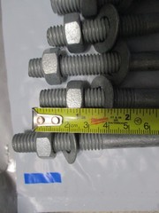 (10) Concrete L Bent Anchor Bolts 1/2-13 x 12″ Hot Galvanized with Washers/Nuts