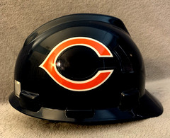 Chicago Bears MSA V-Gard Hard Hat Safety Helmet Medium Blue Construction Cap NFL