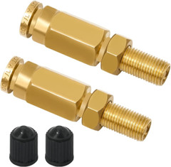 2 Packs 1/4″ Air Value Inflation Schrader Valve, Schrader Valve Adapter with Pus