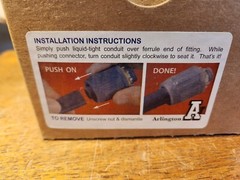 NEW BOX OF 5 Arlington NMLT10 1″ Straight non-metalic Liquid Tight connectors