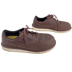 KEEN Utility Mens San Jose Oxford Alum Toe Brown Leather Safety Shoes 11 EE WIDE