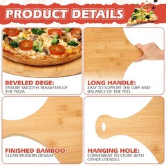 Norme 6 Pcs Bamboo Pizza Peel Set, 16.5 x 12 Inch, as the picture shown