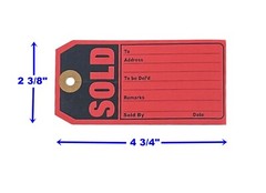 100 pcs SOLD Tags 4 3/4″ x 2 3/8″ Retail Inventory Garage Sale Swap Meet Tag
