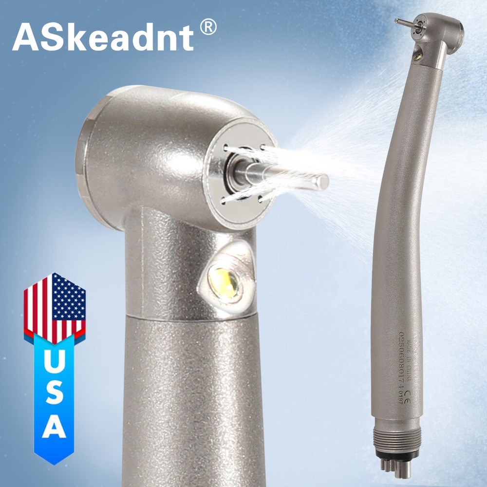 Dental High Speed LED E-generator Handpiece Standard Head 4 Spray 4H ASkeadnt sk