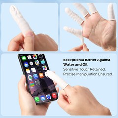 JMU Disposable Latex Finger Cots Anti Static Rubber Fingertips Protective Finger