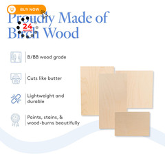 Baltic Birch Plywood 8 x 12 x 1/2 Inch – 12 mm Craft 12″ x 8″, Natural Wood