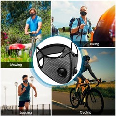 2 Pack Pollution Reusable Facepiece Half Face Shield Respirator Mask W/ Filter