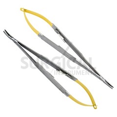 2 T/C Castroviejo Needle Holder 7″ (1 Curved & 1 Straight) Surgical German Grade