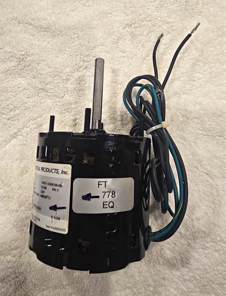 Hubbell Special Products HVAC Motor 3335VSB 115V 1.2A 1PH Thermally Protected
