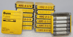 2 Boxes of 5 – Bussmann ABC2-1/2 250V 2-1/2 Amp Ceramic 1/4″ x 1-1/4″ Fast Act