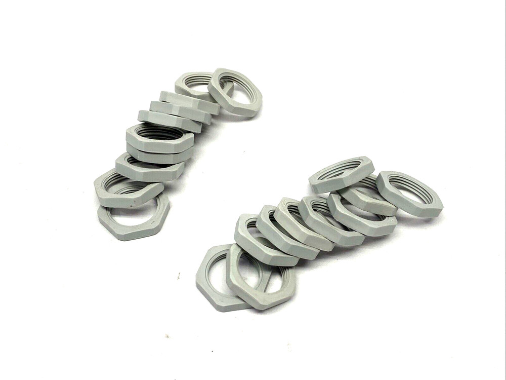 Bimed BLMN-13 Lock Nut M25x1.5, 32mm Spanner Width Light Grey Plyamide LOT OF 20