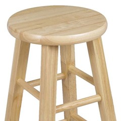PJ Wood Classic Round-Seat 24″ Tall Kitchen Counter Stools, Natural, (Used)