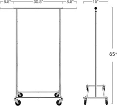 Versatile 65” Chrome Garment Rack – Durable Rolling Organizer for Any Room