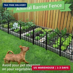 Decorative Garden Fence 17in x10ft, 10 Pack Rustproof Metal No Dig Fence Animal