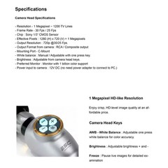 Portable HD Endoscopy Camera with HDMI Medical Recorder for ENT Rigid Endoscope