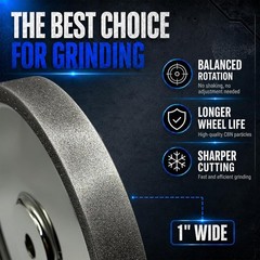 NEW 6″ CBN Grinding Wheel 180 Grit 1/2″ Arbor 1″ Wide for Bench Grinder & HSS To