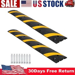 2Pack Rubber Speed Bumps Heavy Duty Rubber Speed Bumps 72” Cable Protector Ramp