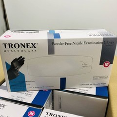 Tronex 9047-20 Disposable Gloves Nitrile Medium Black Powder Free Case of 1000