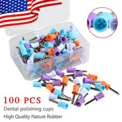 Disposable Dental Prophy Polishing Cups Latch Type Rainbow & White